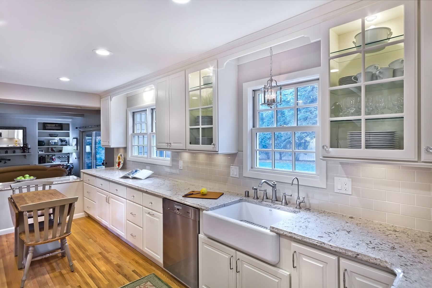 Traditional Kitchen with Linen White Cabinets