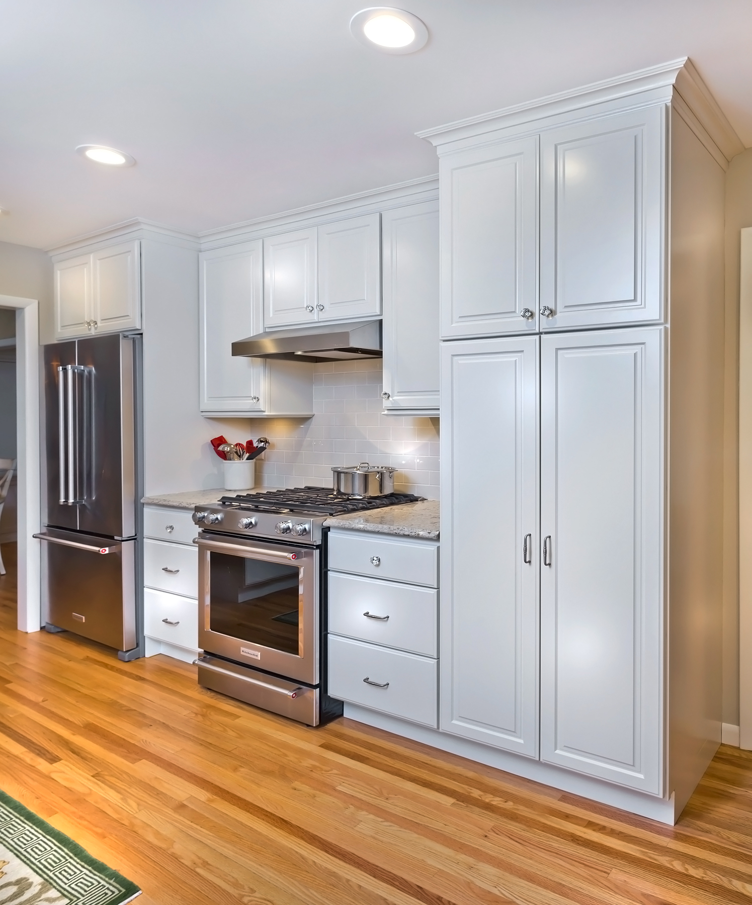 Traditional Kitchen with Linen White Cabinets
