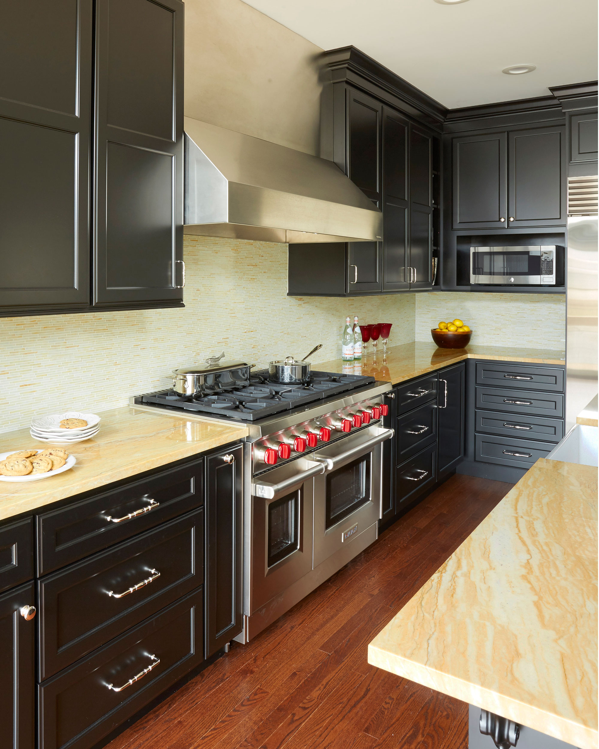Transitional Painted Black Kitchen