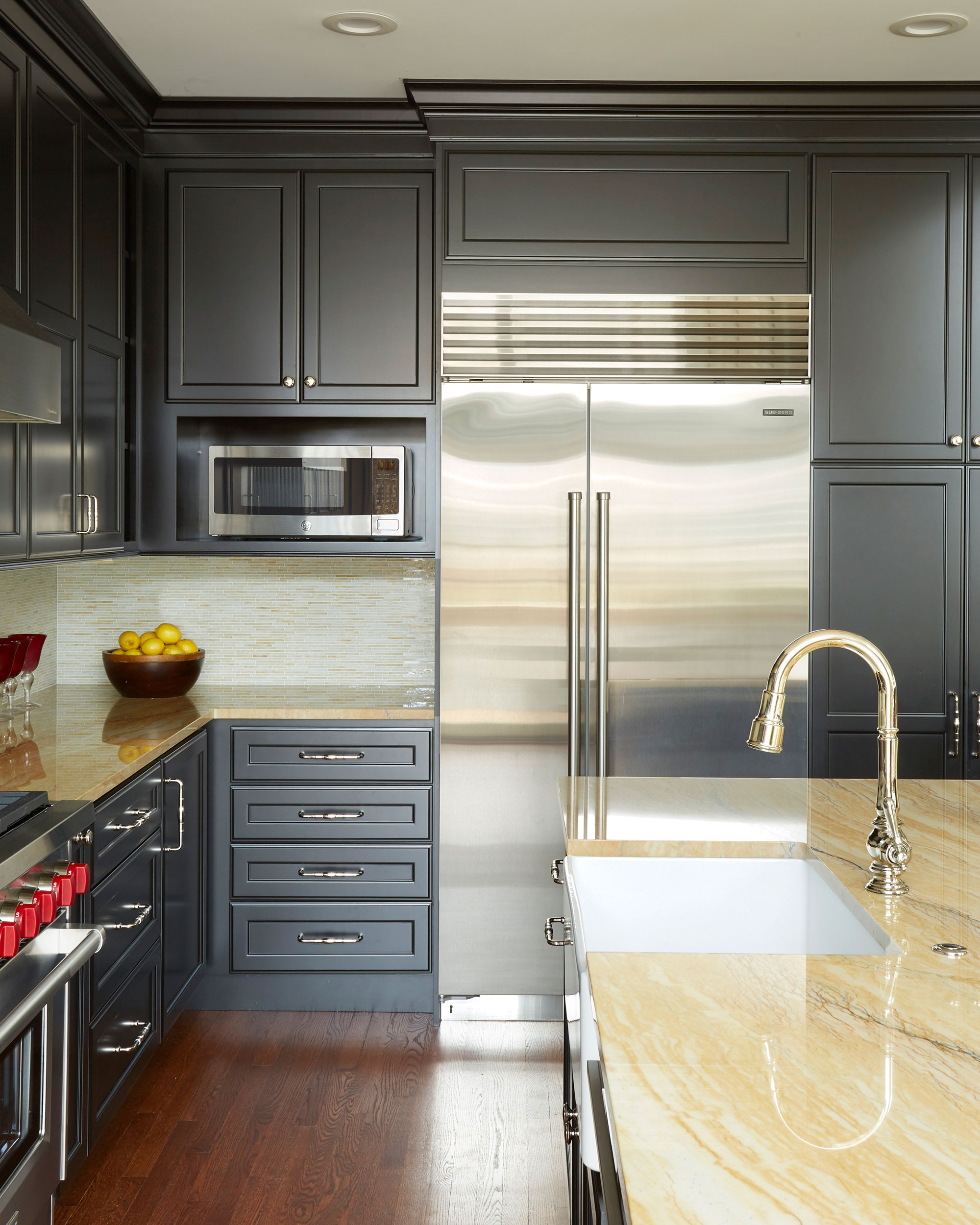 Transitional Painted Black Kitchen