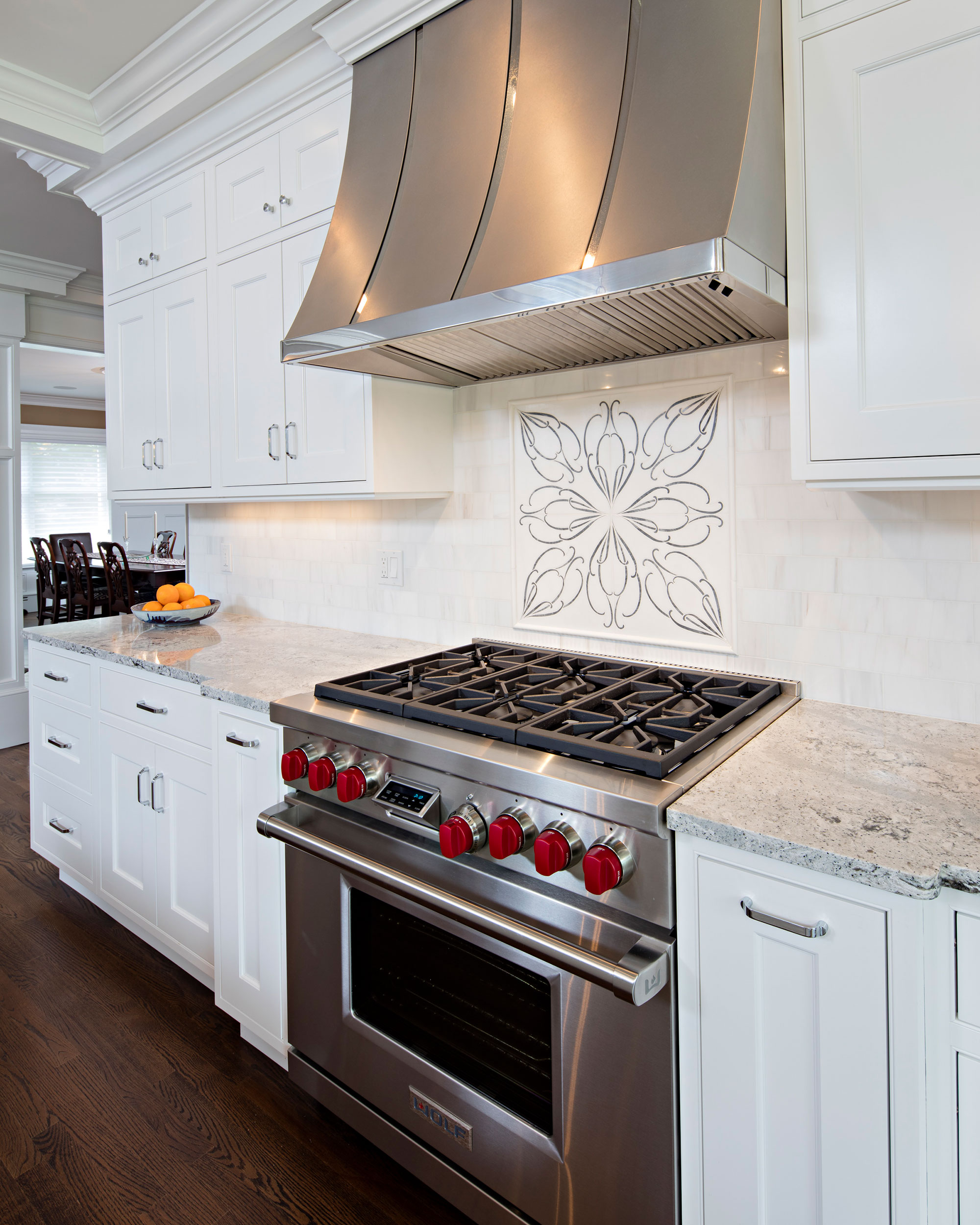 Transitional Painted White Inset Kitchen