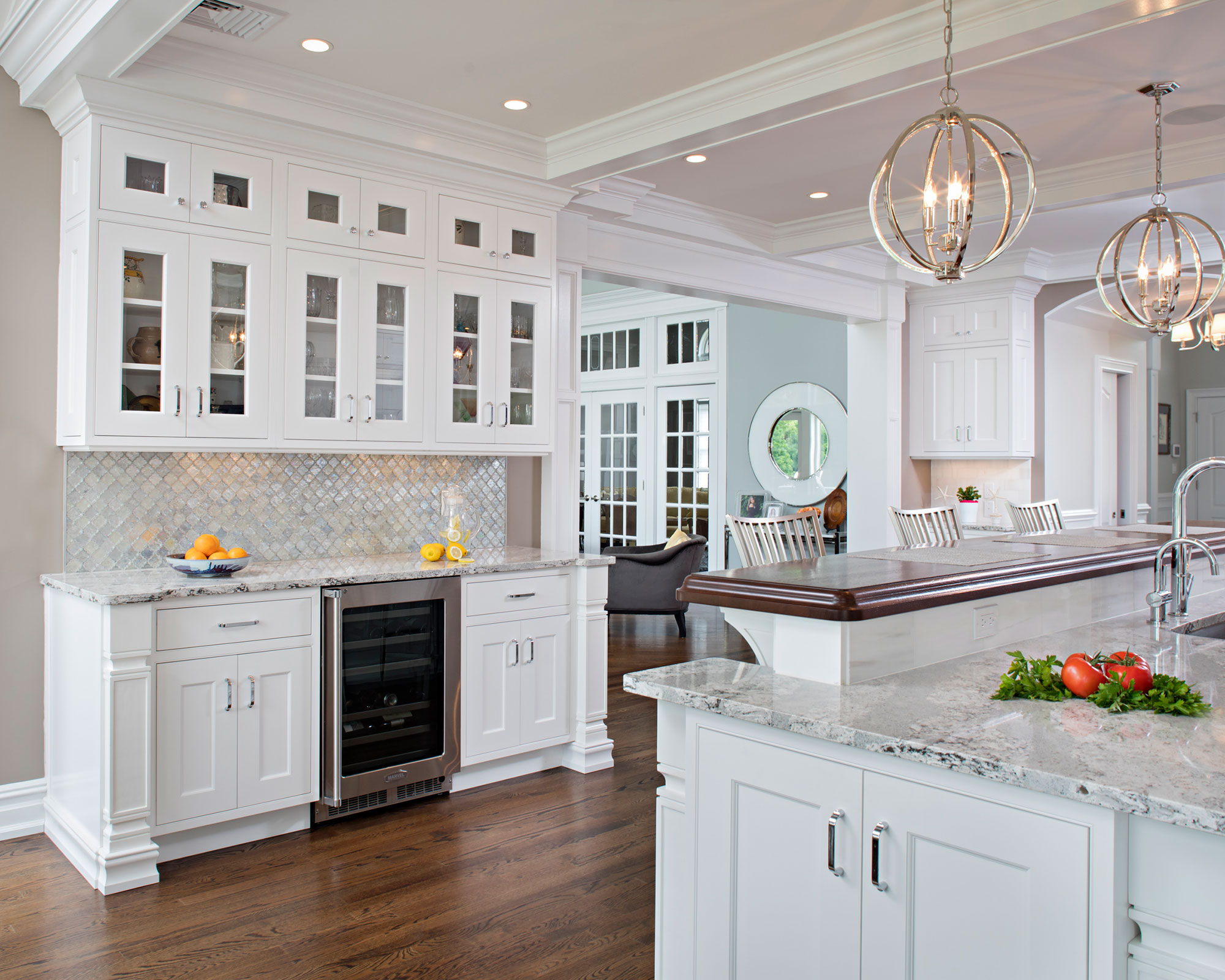 Transitional Painted White Inset Kitchen