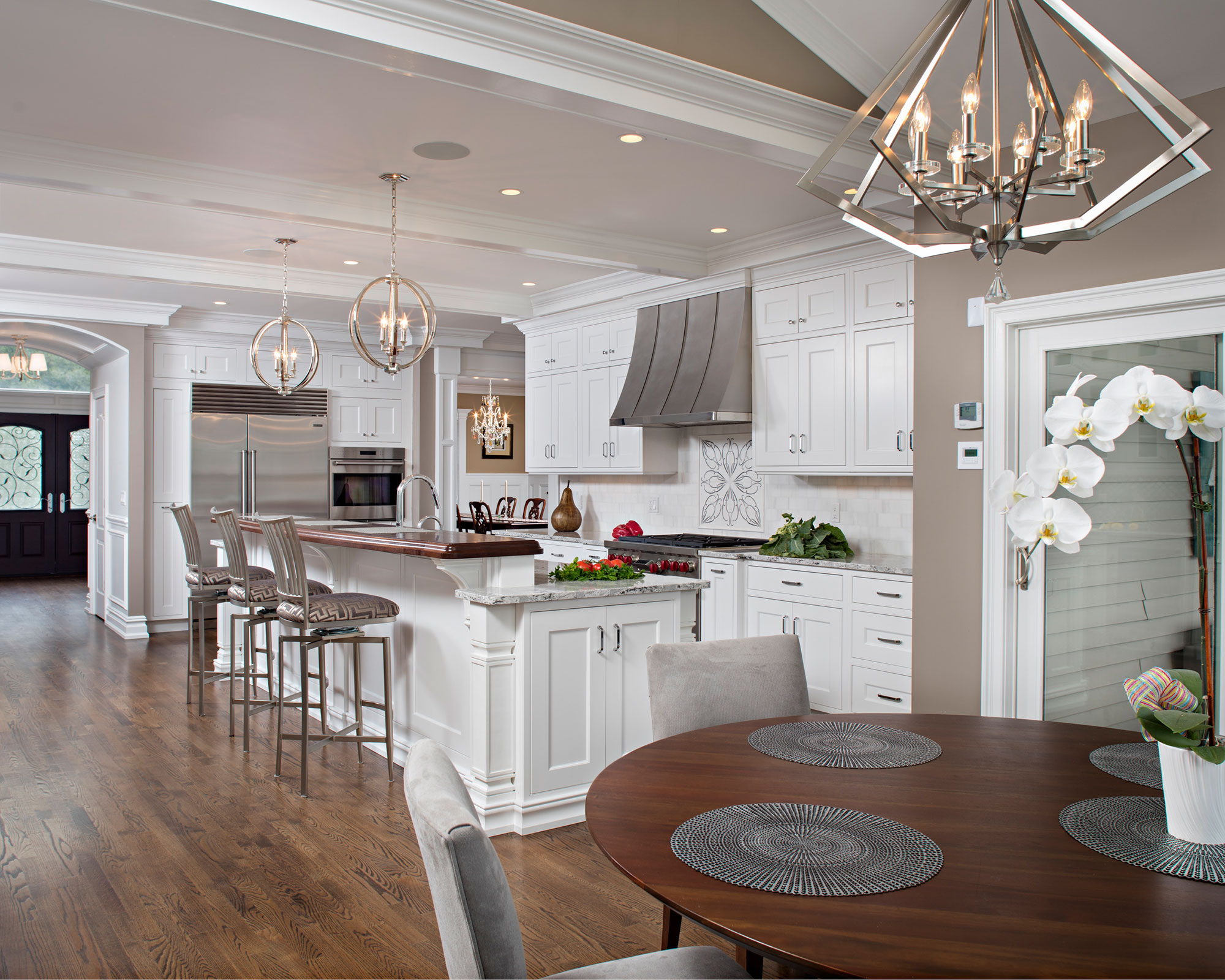 Transitional Painted White Inset Kitchen
