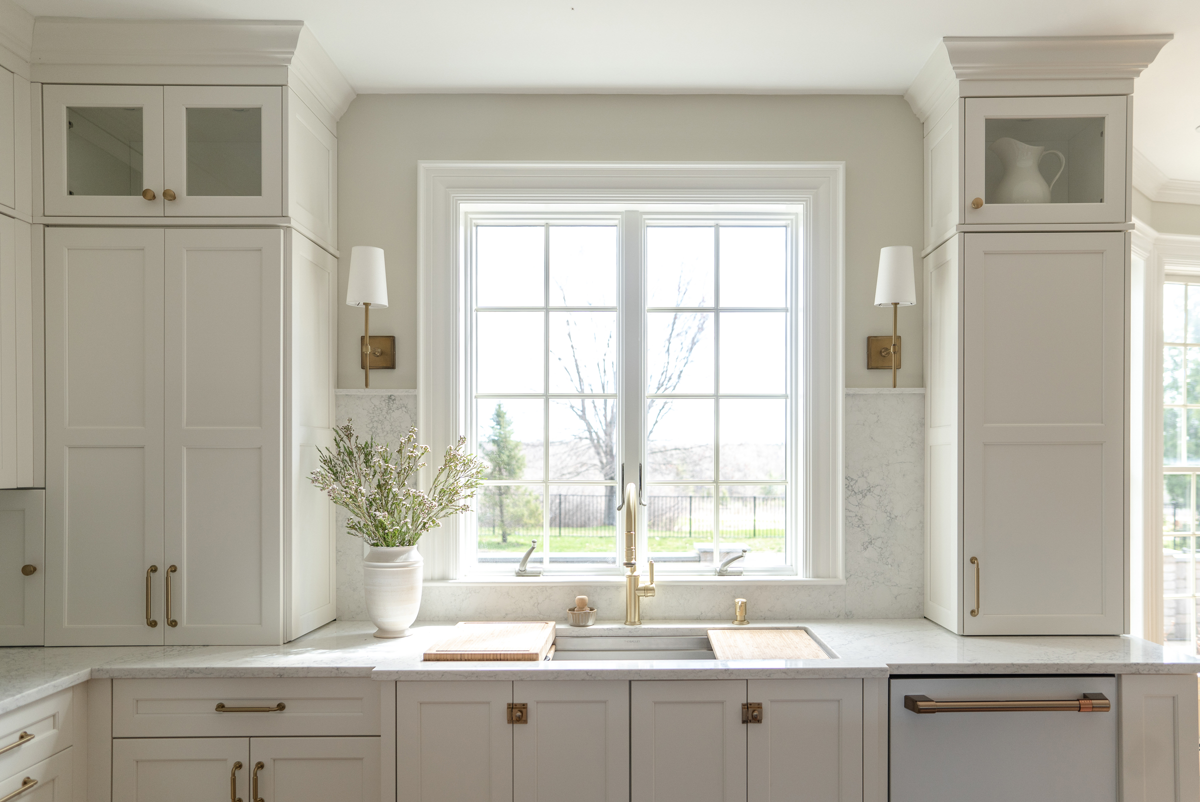 White Blue Traditional Kitchen