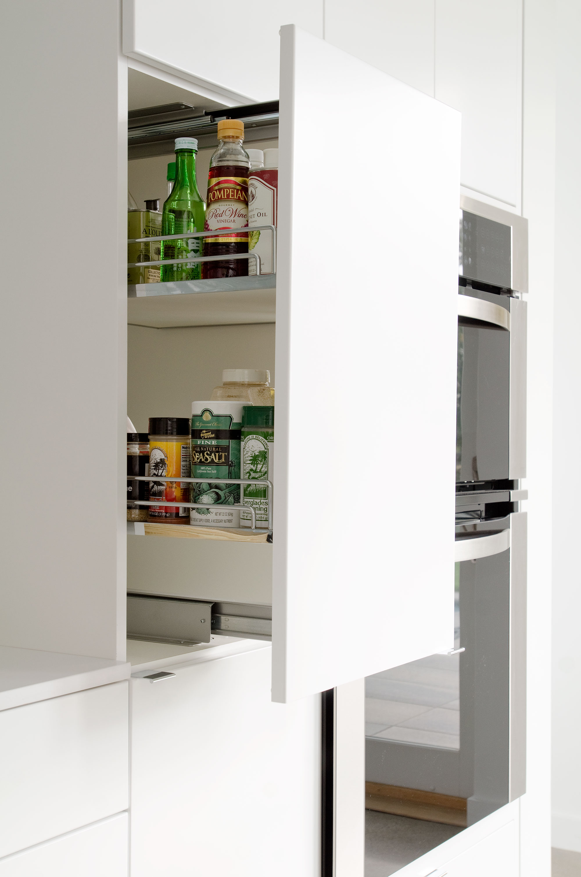 White Cabinets with Natural Wood Accents