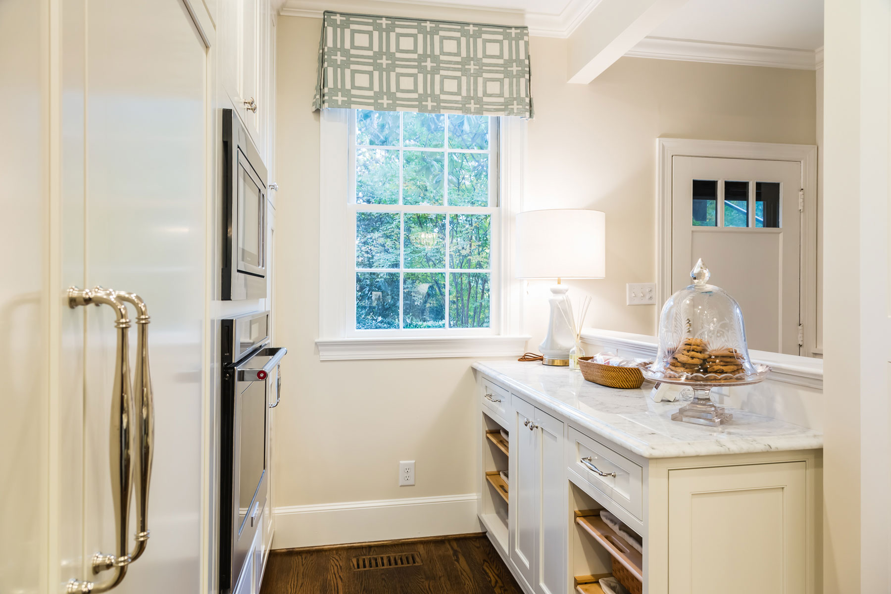 White Kitchen with Light Blue Painted Island