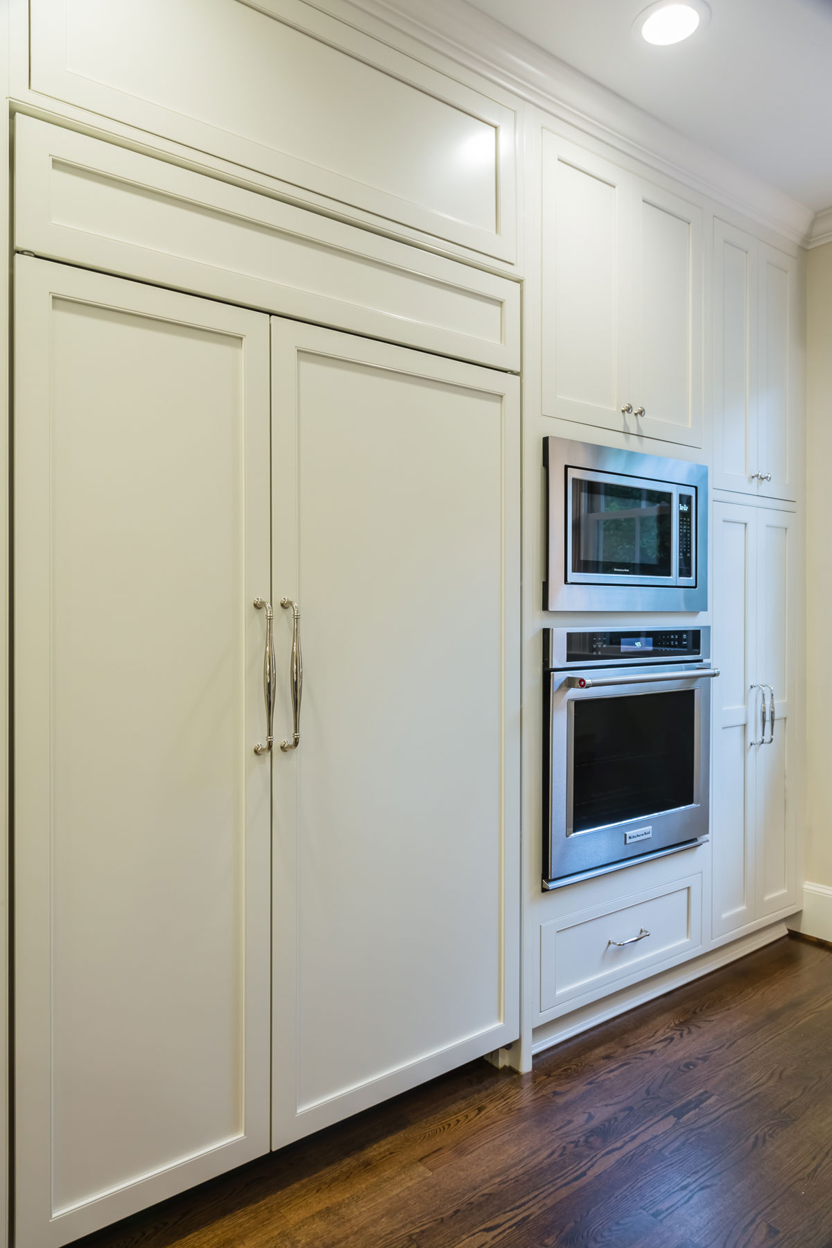 White Kitchen with Light Blue Painted Island