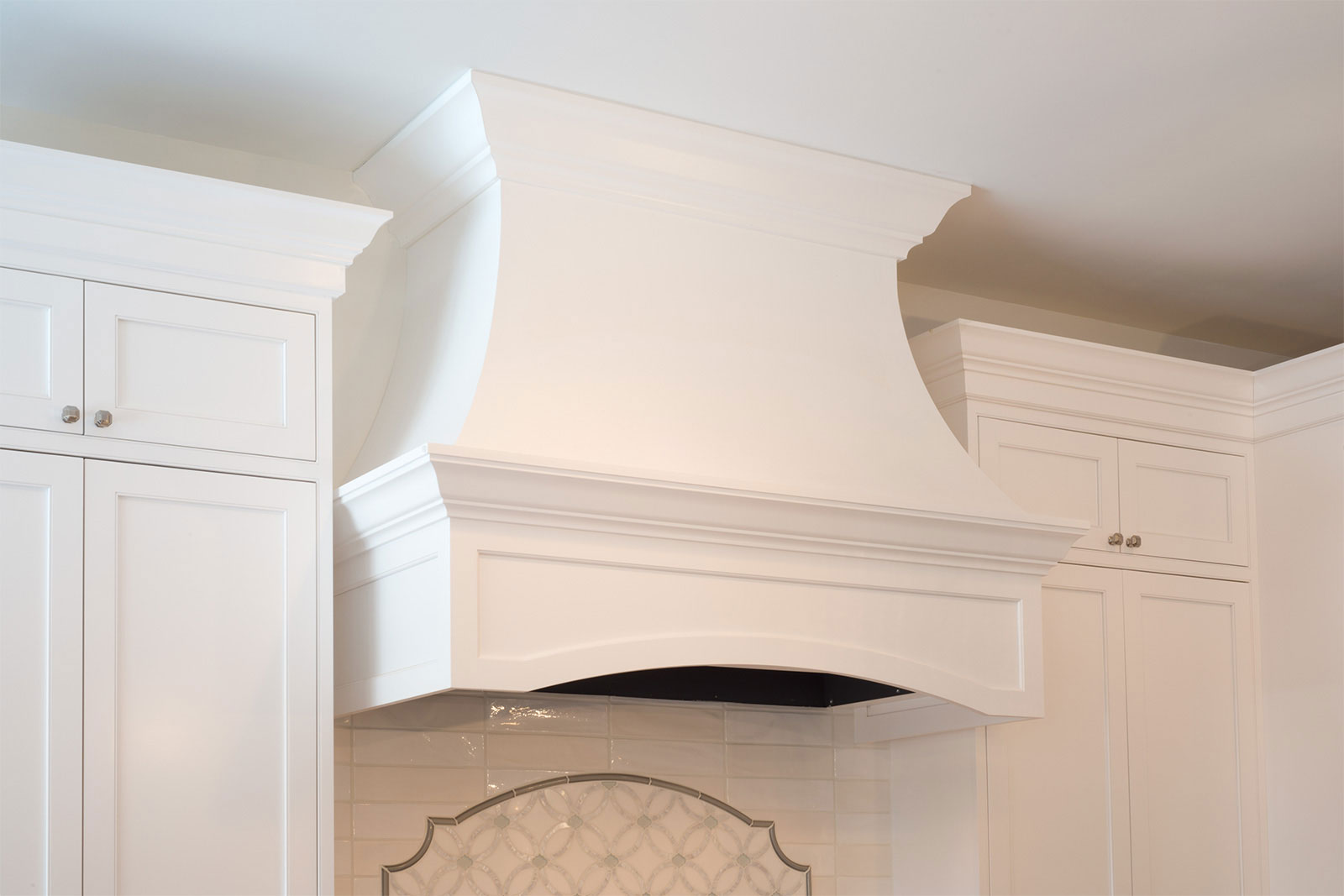 White Kitchen with Light Grey Island