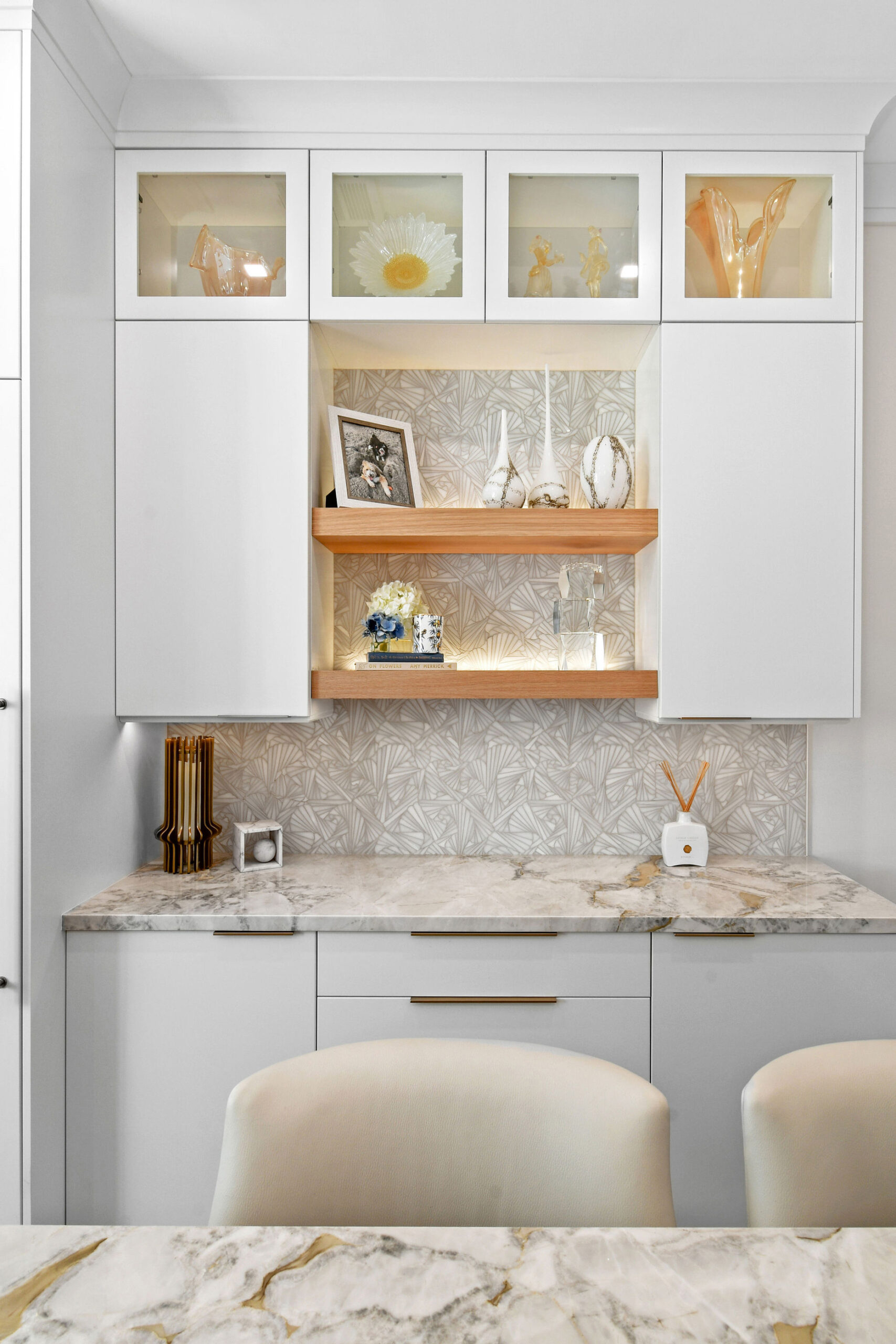 White Painted Kitchen With Custom Island
