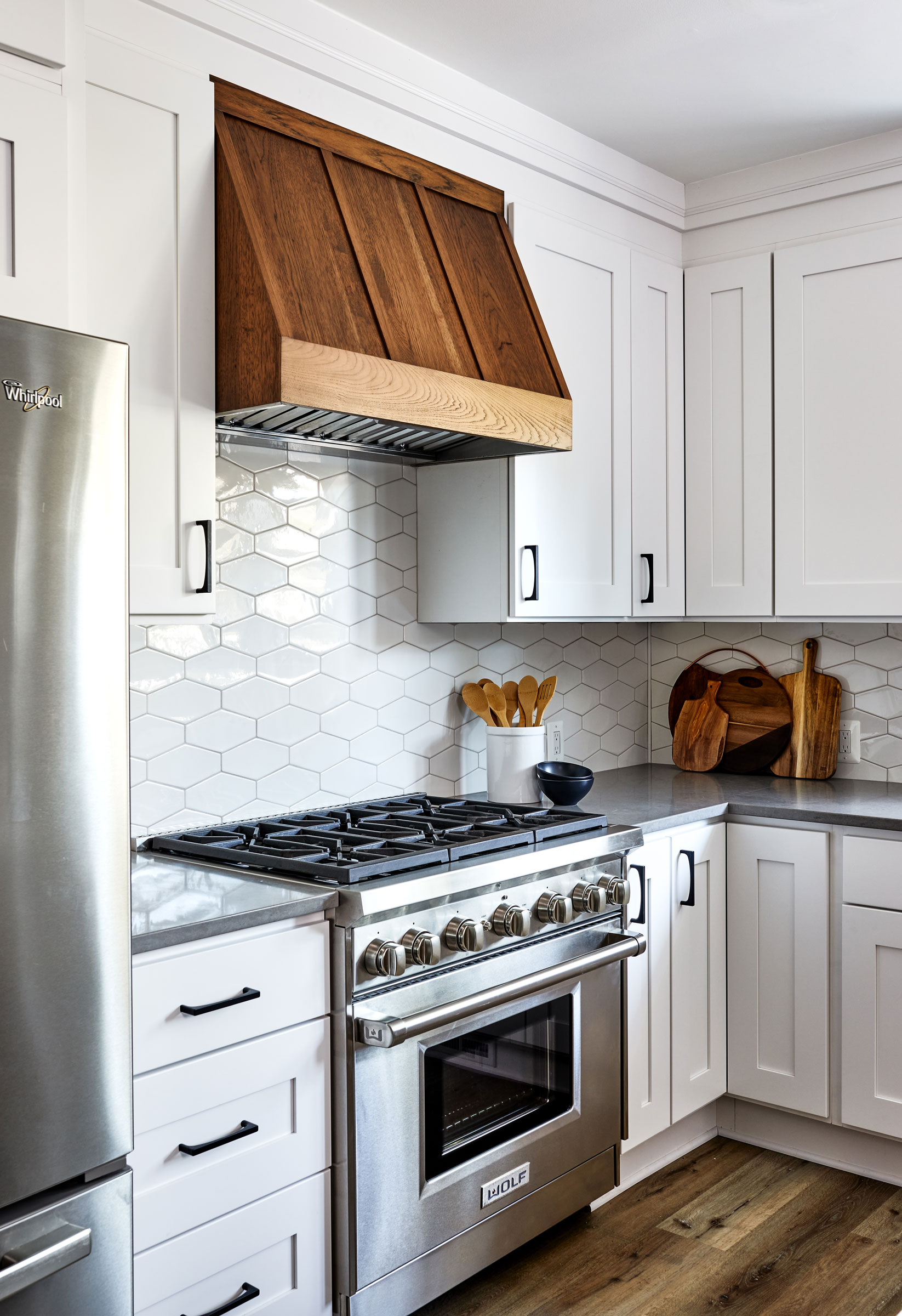 Wood & White Couples Kitchen
